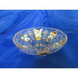Miska, Křišťálové sklo zdobené zlatem, 15 cm